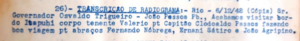 Telegrama de João Agripino