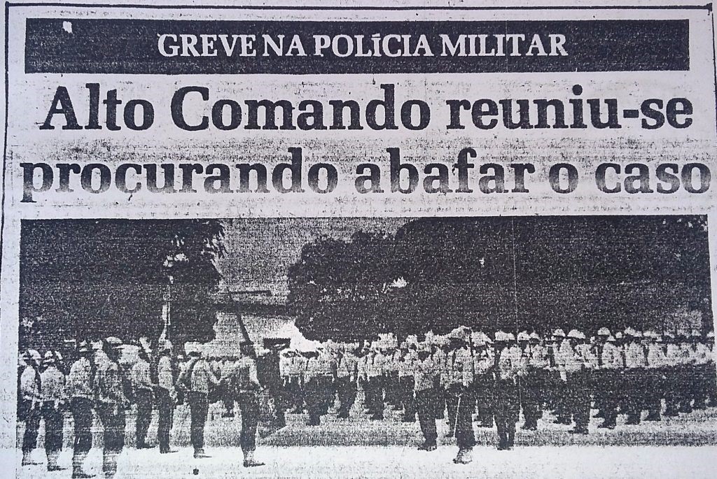 Ilustração da matéria em Jornal que registrou a greve dos Sargentos